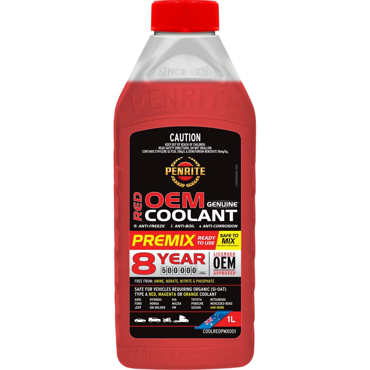 Penrite OEM Approved Red Coolant Premix 1L